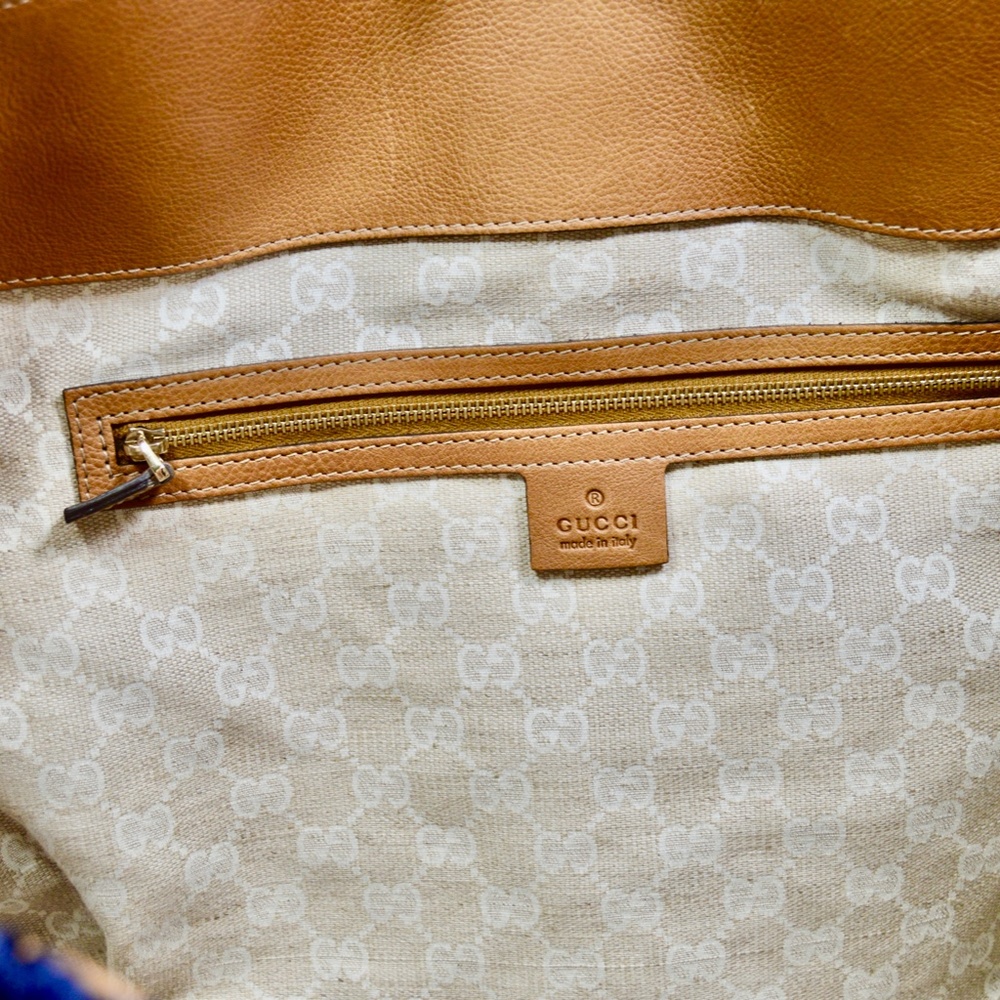 💯Authentic GUCCI Raffia Large Santa Monica Large Tote  Made in Italy  🇮🇹 - Picture 11 of 16